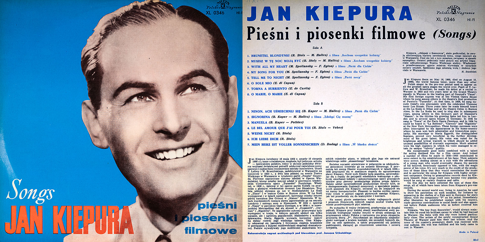 Songs - piesni i piosenki filmowe - Jan Kiepura